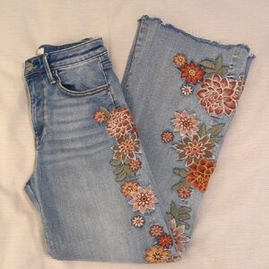 DRIFTWOOD Light Blue Floral Embroidered Jeans